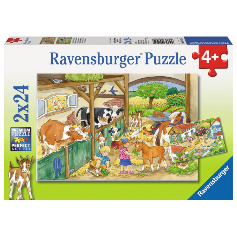 Ravensburger 91959  Puzzle Fröhliches Landleben 2 x 24 Teile