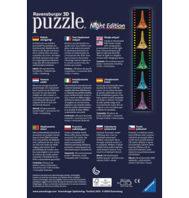 Ravensburger 125791 Puzzle 3D Eiffelturm Night Edition 216 Teile
