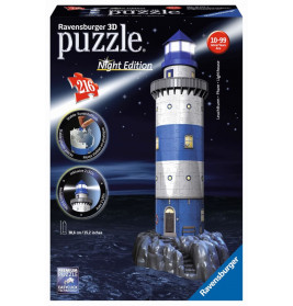 Ravensburger 125777 Puzzle 3D Leuchtturm Night Edition 216 Teile