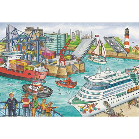 Schmidt Spiele Puzzle-Box Verkehrsmittel im Metallkoffer, 2x26 Teile, 2x48 Teile