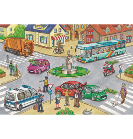 Schmidt Spiele Puzzle-Box Verkehrsmittel im Metallkoffer, 2x26 Teile, 2x48 Teile