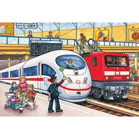 Schmidt Spiele Puzzle-Box Verkehrsmittel im Metallkoffer, 2x26 Teile, 2x48 Teile