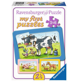 Ravensburger 65714  My first Puzzle Gute Tierfreunde 3 x 6 Teile