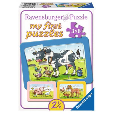 Ravensburger 65714  My first Puzzle Gute Tierfreunde 3 x 6 Teile