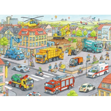 Ravensburger 105588  Puzzle Fahrzeuge in der Stadt 100 Teile