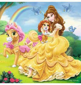 Ravensburger 93465 Puzzle Belle, Cinderella und Rapunzel 3 x 49 Teile