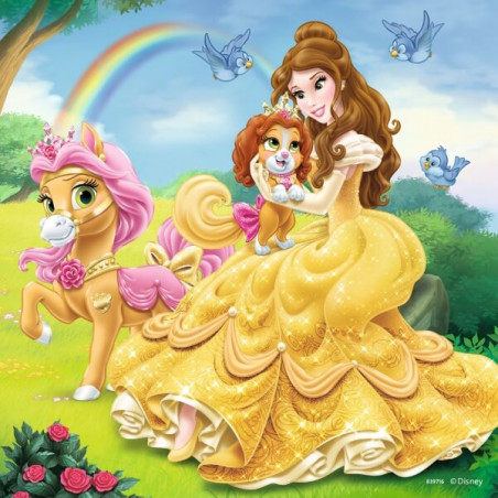 Ravensburger 93465 Puzzle Belle, Cinderella und Rapunzel 3 x 49 Teile
