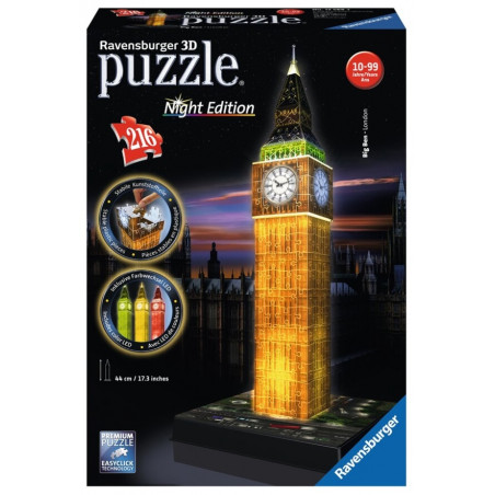 Ravensburger 125883 Puzzle 3D Big Ben Night Edition 216 Teile