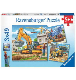 Ravensburger 92260  Puzzle Große Baufahrzeuge 3 x 49 Teile