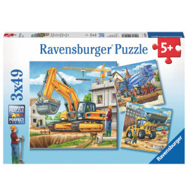 Ravensburger 92260  Puzzle Große Baufahrzeuge 3 x 49 Teile