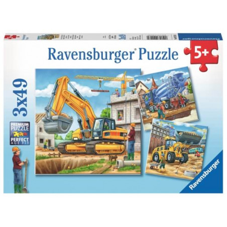 Ravensburger 92260  Puzzle Große Baufahrzeuge 3 x 49 Teile