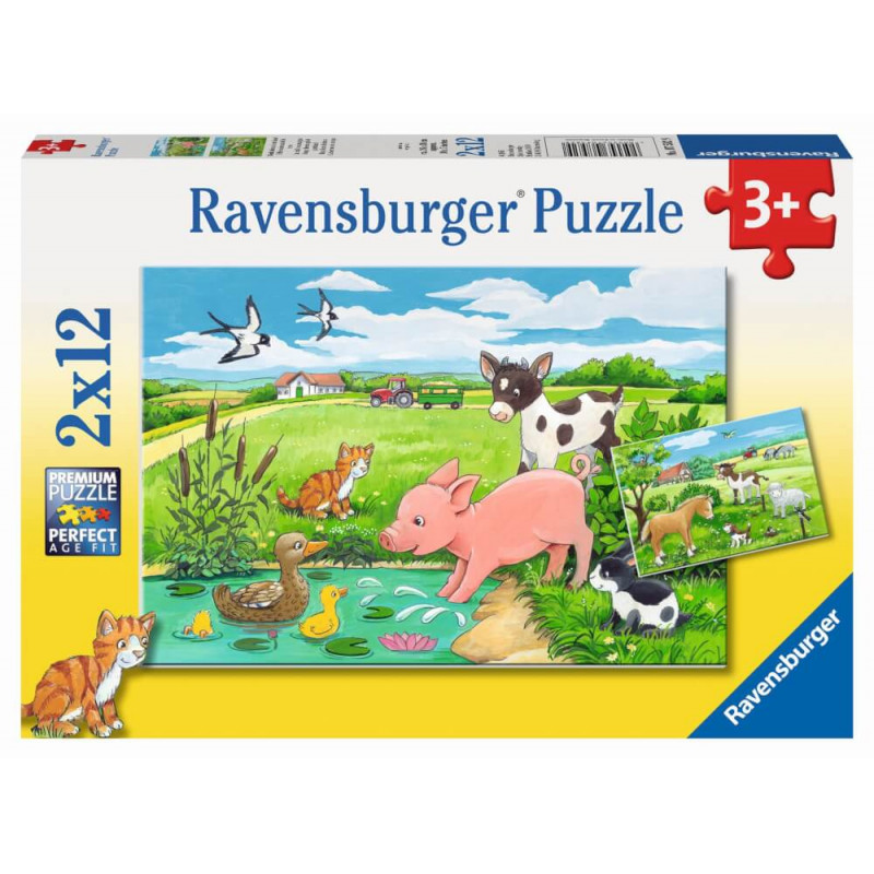 Ravensburger 75829  Puzzle Tierkinder auf dem Land 2 x 12 Teile