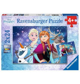 Ravensburger 90747 Puzzle Disney Frozen - Die Eiskönigin Nordlichter, 2 x 24 Teile