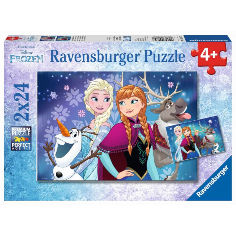 Ravensburger 90747 Puzzle Disney Frozen - Die Eiskönigin Nordlichter, 2 x 24 Teile