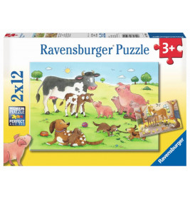 Ravensburger 75904  Puzzzle Glückliche Tierfamilie 2 x 12 Teile