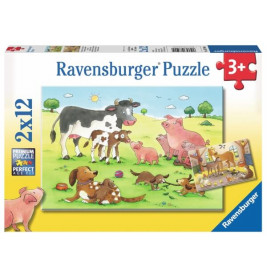 Ravensburger 75904  Puzzzle Glückliche Tierfamilie 2 x 12 Teile