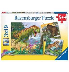 Ravensburger 93588  Puzzle Herrscher der Urzeit 3 x 49 Teile