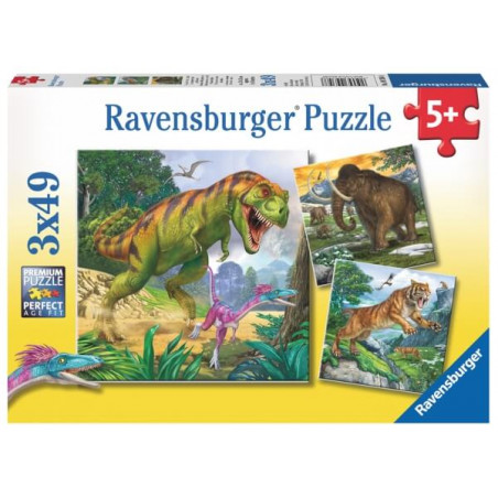 Ravensburger 93588  Puzzle Herrscher der Urzeit 3 x 49 Teile