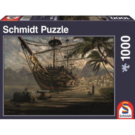Schmidt Spiele Puzzle Schiff vor Anker, 1000 Teile