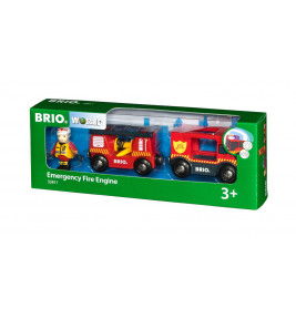 BRIO 33811000 Feuerwehr-Leiterfahrzeug mit Licht und Sound