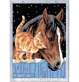 Ravensburger 285563 Malen nach Zahlen: Fohlen mit Kätzchen