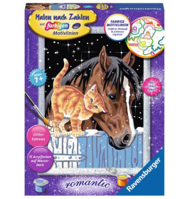 Ravensburger 285563 Malen nach Zahlen: Fohlen mit Kätzchen
