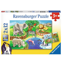 Ravensburger 76024 Puzzle: Tiere im Zoo 2x12 Teile