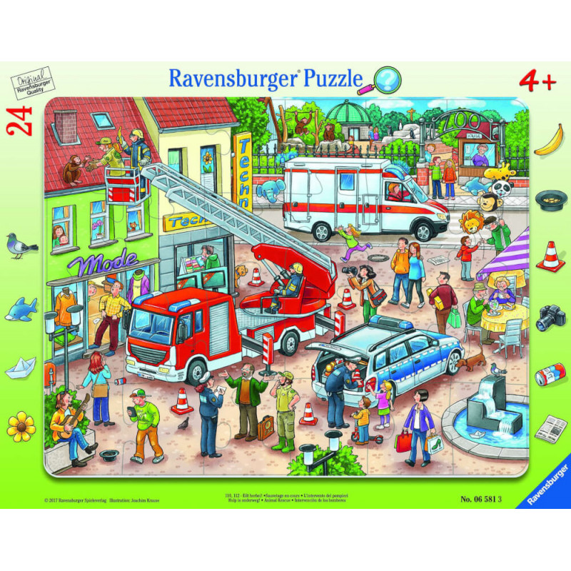 Ravensburger 065813 Rahmenpuzzle 110, 112 - Eilt herbei! 24 Teile