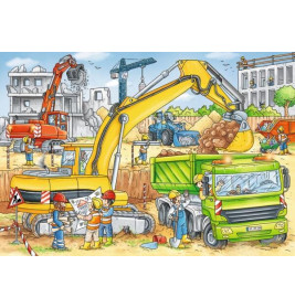 Ravensburger 078004 Kinderpuzzle Viel zu tun auf der Baustelle 2 x 24 Teile