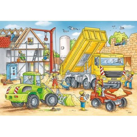 Ravensburger 078004 Kinderpuzzle Viel zu tun auf der Baustelle 2 x 24 Teile