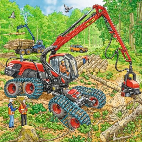 Ravensburger 080120 Kinderpuzzle Große Maschinen 3 x 49 Teile