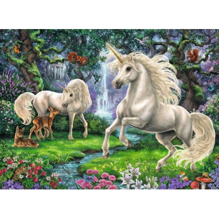 Ravensburger 128389 Puzzle Geheimnisvolle Einhörner 200 Teile