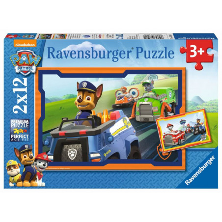 Ravensburger 75911 Puzzle: Paw Patrol im Einsatz 2x12 Teile