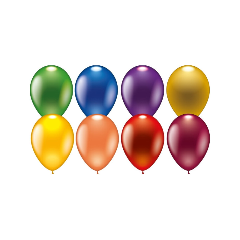 Ballons rund metallic 8 Stück,Umfang 75-80 cm