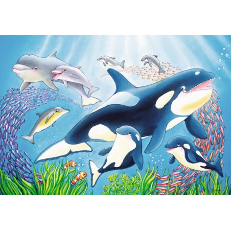 Ravensburger 78158 Puzzle: Kunterbunte Unterwasserwelt 2x24 Teile