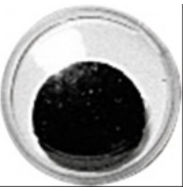 Wackelaugen, 12 mm, schwarz/weiss