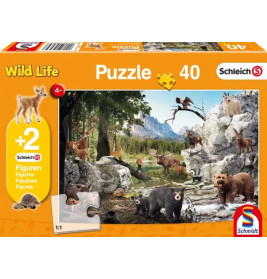 Schmidt Spiele Kinderpuzzle Schleich Die Tiere des Waldes, 40 Teile