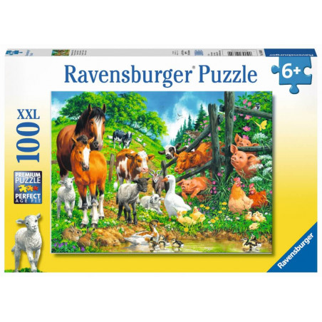 Ravensburger 106899 Puzzle: Versammlung der Tiere 100 Teile