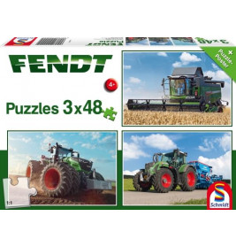Kinderpuzzle 3 x 48 Teile, Fendt 1050 Vario / 724 Vario / 6275L, 3x48 Teile