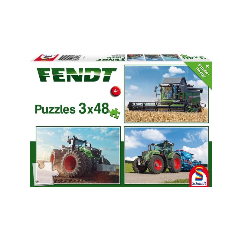 Kinderpuzzle 3 x 48 Teile, Fendt 1050 Vario / 724 Vario / 6275L, 3x48 Teile Kinderpuzzle 3 x 48 Teile, Fendt 1050 Vario / 724 Vario / 6275L, 3x48 Teile