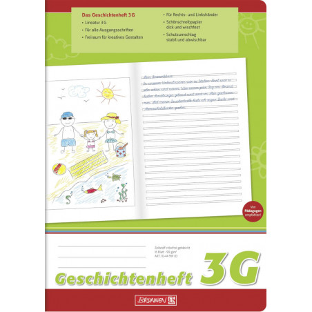 Geschichtenheft A4 Lin3G 16Bl
