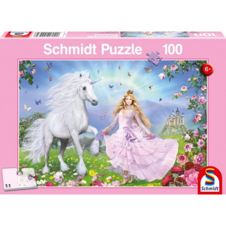 Puzzle Prinzessin der Einhörner, 100 Teile