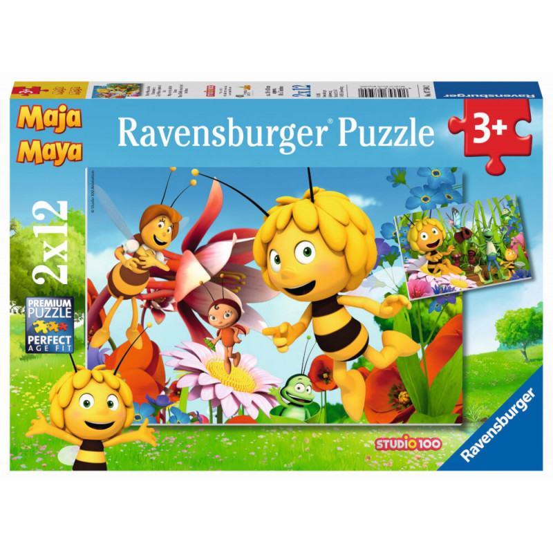 Ravensburger 75942  Puzzle Biene Maja auf der Blumewiese 2 x 12 Teile Ravensburger 75942  Puzzle Biene Maja auf der Blumewiese 2 x 12 Teile