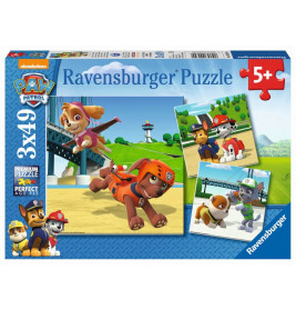Ravensburger 092390 Puzzle Paw Patrol Team auf 4 Pfoten 3x49T