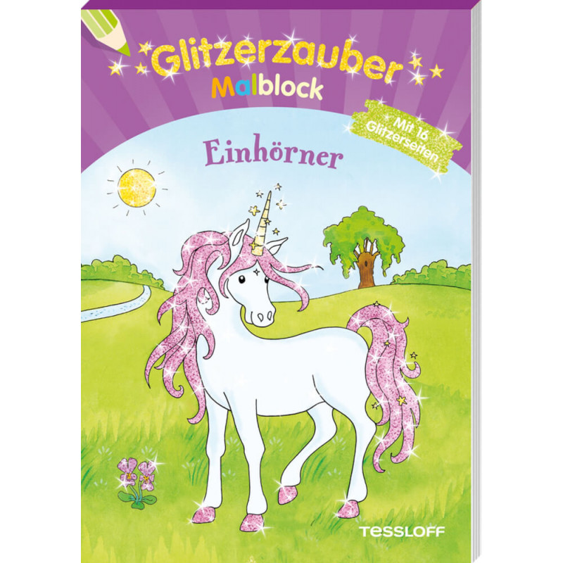 Glitzerzauber-Malblock. Einhörner Glitzerzauber-Malblock. Einhörner