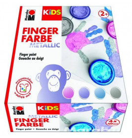 Kids Fingerfarbe Metallic, 4er Sortierung