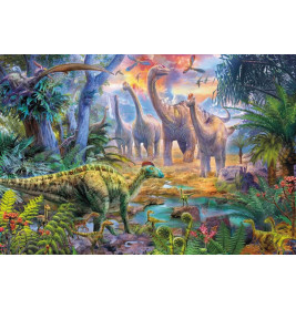 Puzzle-Box im Metallkoffer, Dinos, Puzzle-Box, 2x60, 2x100 Teile