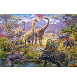 Puzzle-Box im Metallkoffer, Dinos, Puzzle-Box, 2x60, 2x100 Teile