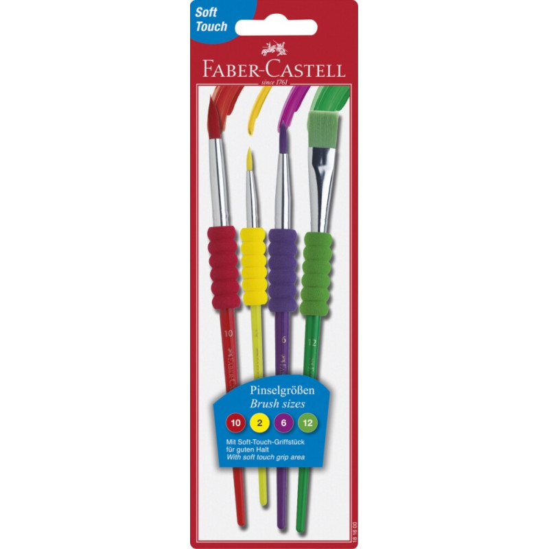 Faber-Castell Pinsel 4er Set Softgriffe