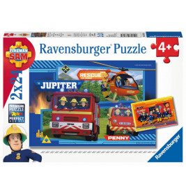 Ravensburger 78264 Puzzle Feuerwehrmann Sam Wasser marsch mit Sam 2 x 24 Teile